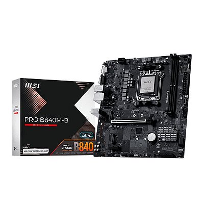 Placa Mae MSI Pro B840M-B, DDR5, Socket AMD AM5, M-ATX, Chipset AMD B840, PRO-B840M-B