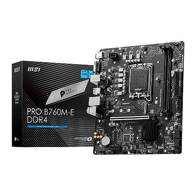 PLACA MAE (INTEL) MSI PRO B760M-E DDR4 LGA1700 12° 13° E 14° GERACAO
