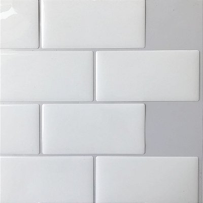 Kit com 50 Placas - Pastilha Resinada Metrô White