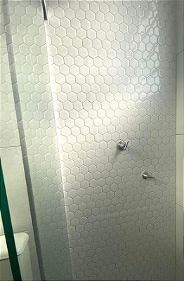 Pastilha Adesiva Resinada LARGE HEX WHITE - Kit 5 Placas