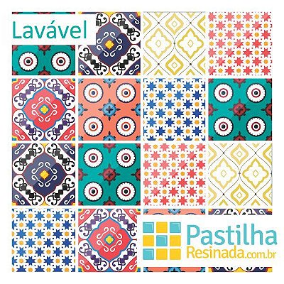 Azulejo Adesivo Frida Kit 18 peças - 20 X 20 CM