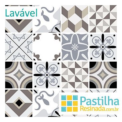 Azulejo Adesivo Industrial Português Kit 18 peças - 10 X 10 CM