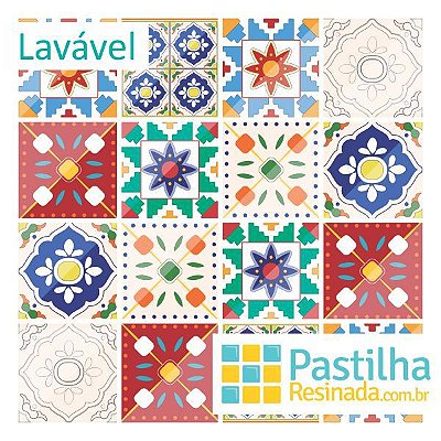 Azulejo Adesivo Varanda Mexicana Kit 18 peças - 15 X 15 CM