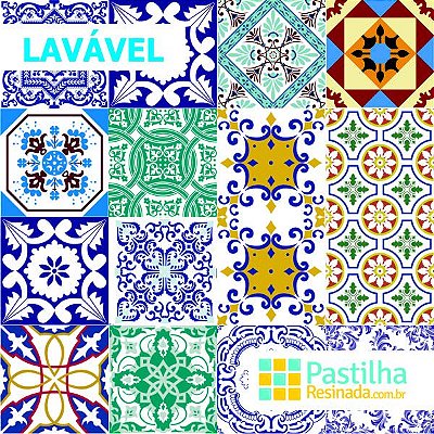 Azulejo Adesivo Velhos Tempos Kit 18 peças - 20 X 20 CM