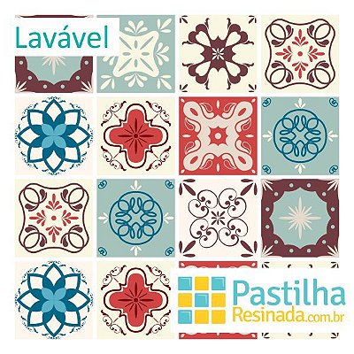 Azulejo Adesivo Vintage Porto Kit 18 peças - 20 X 20 CM