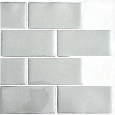 Azulejo Metrô Gray - Rejunte Branco - 1 Placa
