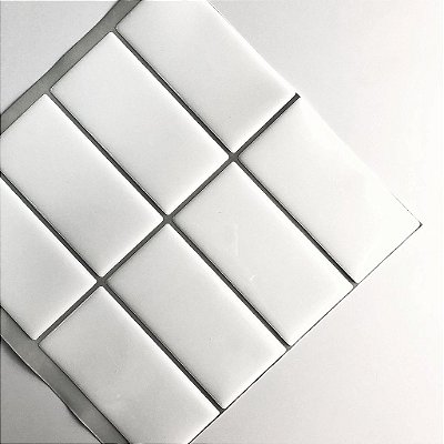 Azulejo Metrô Linea White - Rejunte Cinza Escuro - 1 Placa