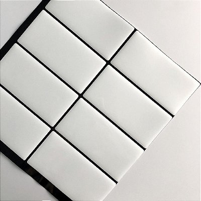 Azulejo Metrô Linea White - Rejunte Preto - 1 Placa