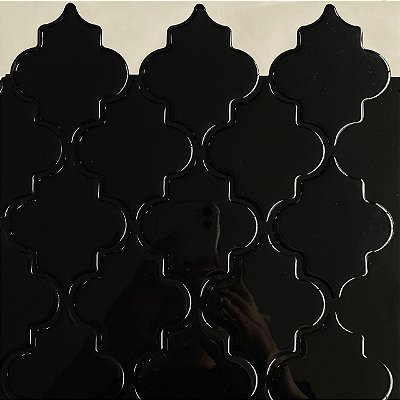 Pastilha Adesiva Resinada Bali Black - Rejunte Preto - 1 Placa