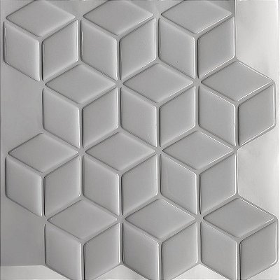 Pastilha Adesiva Resinada Cube Gray - Rejunte Cinza Médio - 1 Placa