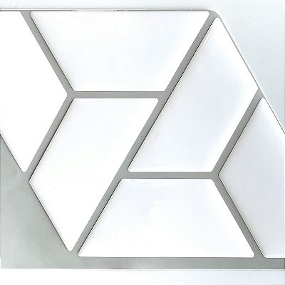 Pastilha Adesiva Resinada Delta White - Rejunte Cinza Médio - 1 Placa
