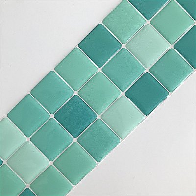 Pastilha Adesiva Resinada Ladrilho Faixa Tiffany - Rejunte Branco - 1 Faixa
