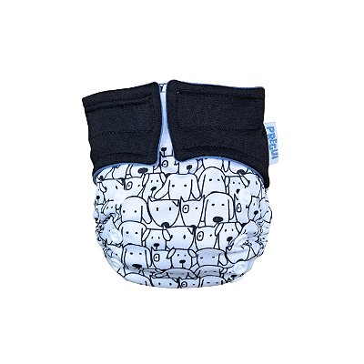 Fralda Ecológica para RN - Dog Preto e Branco