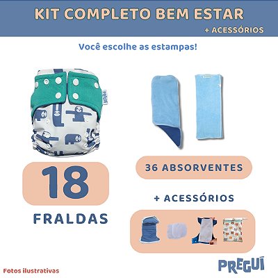 Kit Bem Estar - Enxoval Completo - 18 fraldas