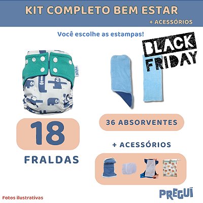 Kit Bem Estar - Enxoval Completo - 18 fraldas