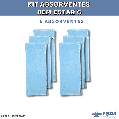 Kit 6 Absorventes Bem Estar Azul -  G