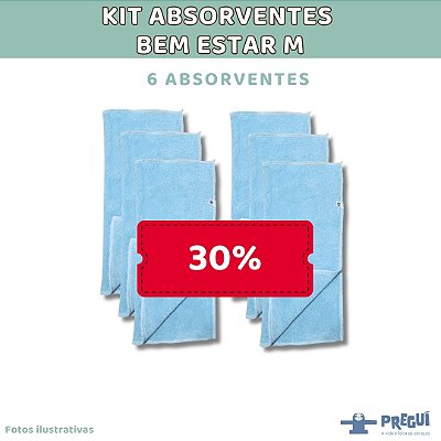 Kit 6 Absorventes Bem Estar Azul -  M