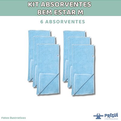 Kit 6 Absorventes Bem Estar Azul -  M