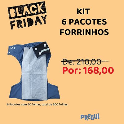 Kit Forrinho Biodegradável para Fralda Ecológica com 6 pacotes