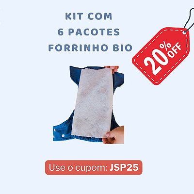 Kit Forrinho Biodegradável para Fralda Ecológica com 6 pacotes