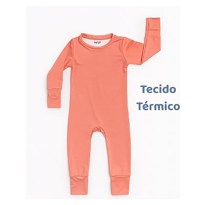 Macacão Térmico Sem Ziper e Sem Botões - Salmão