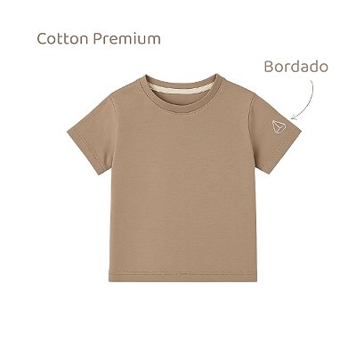 Camiseta Bordada Barco - Cáqui