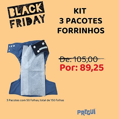 Kit Forrinho Biodegradável para Fralda Ecológica com 3 pacotes