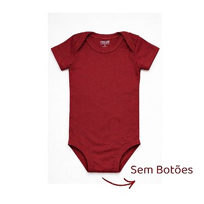 Body Sem Botões com Abertura Traseira Manga Curta - Marsala