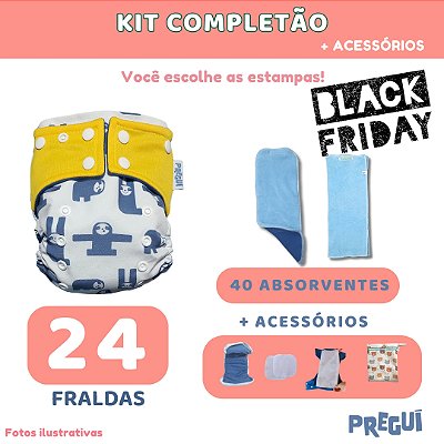 Kit Completão 24 Fraldas + acessórios