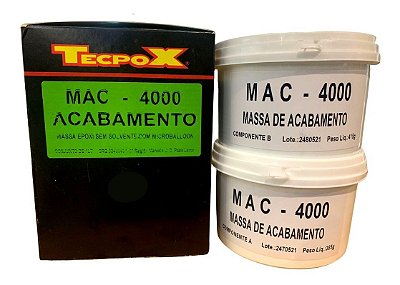 Massa Epóxi Acabamento Mac 4000 Tecpox Barcos Náutica 1l | Produtos Náuticos