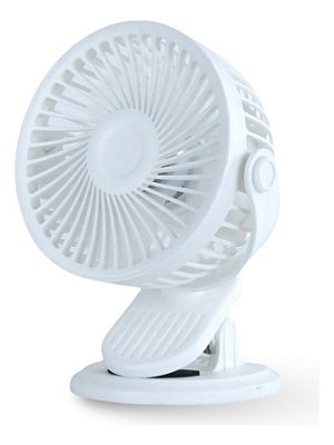 Mini Ventilador Fan Recarregável Usb Branco Com Clip Nautika