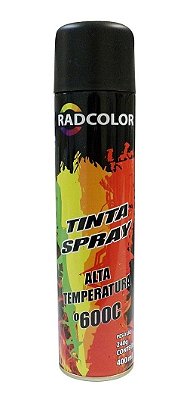 Tinta Spray Alta Temperatura Radcolor Preto Fosco - 400ml | Produtos Náuticos