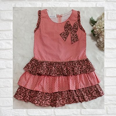 Vestido Infantil Tricoline Floral