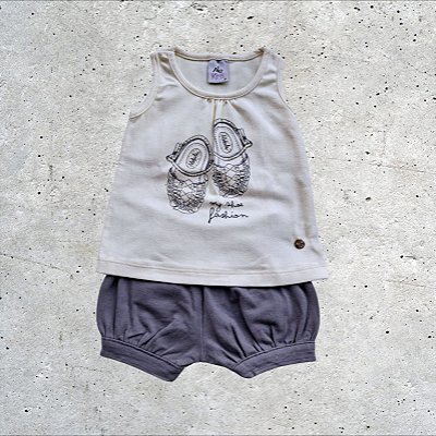 Conjunto Blusa Regata e Short Bebê Feminino