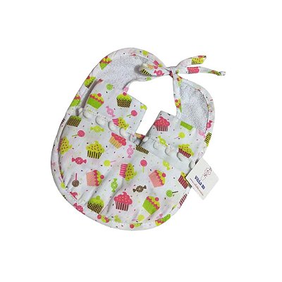 Babador com 2 Toalhinhas de Boca | Enxoval de bebê Tema Doces