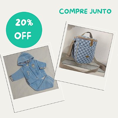 Compre Junto - Bolsa Térmica Maternidade + Conjunto Plush Azul - 20% Off