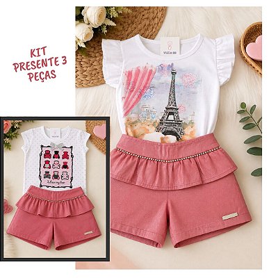 Kit Presente de Roupas para Menina de 6 Anos – 3 Peças