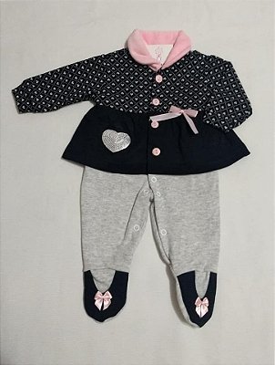 Macacão Longo Suedine - Bebê Feminino