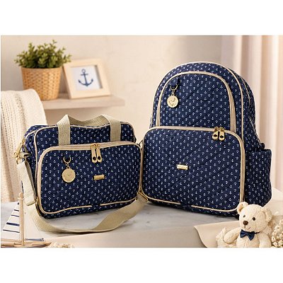 Kit Bolsa Maternidade Jeans 2 Peças