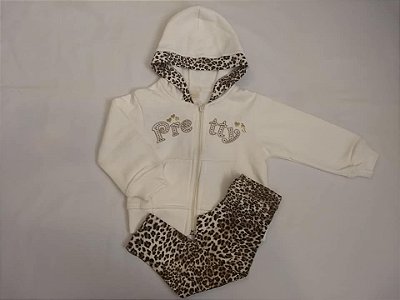 Conjunto Moletom com Capuz e Legging - Infantil Menina