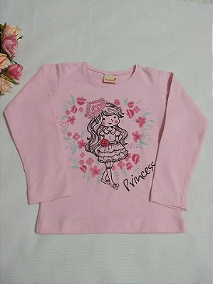 Blusa Cotton Manga Longa - Infantil Menina