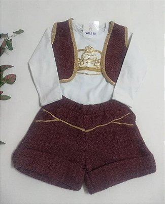 Conjunto Blusa Colete e Short - Infantil Menina