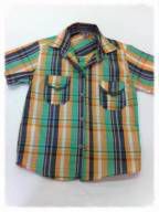 Camisa Manga Curta Tricoline Xadrez - Infantil Menino