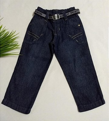 Calça Jeans com Cinto - Infantil Menino