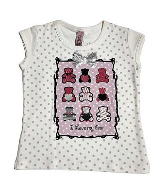 Blusa Infantil Manga Curta Malha