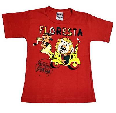 T-Shirt Infantil Masculino Leão Manga Curta