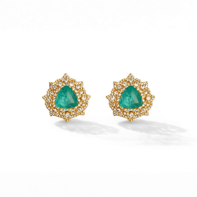 Brincos Turmalina Fusion Banhado a Ouro com Garantia