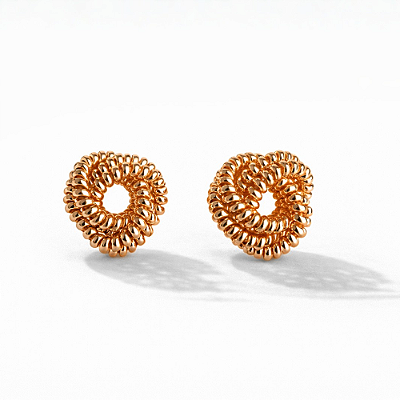 Brincos Modelo Corda Banhado a Ouro com Garantia