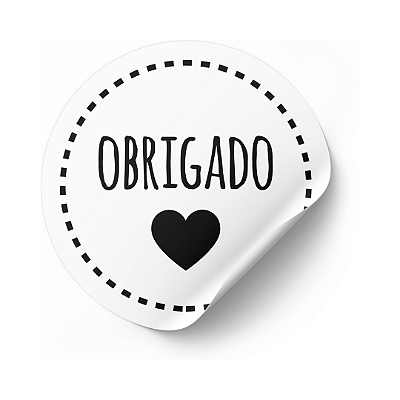 100 Mini Adesivos Obrigado