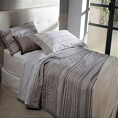 Jogo de Cama Buddemeyer Solteiro Percalle Oxford cor Kaki